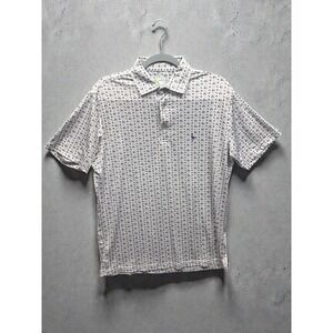 Taylor Bird Men's Short Sleeve Polo Golf Shirt Medium Golf Carts Print Preppy